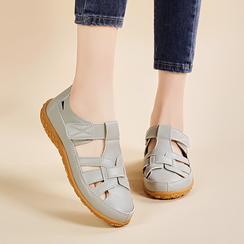 Hilda — Closed-Toe Woven Strap Comfort Sandals