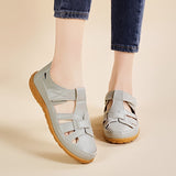 Hilda — Closed-Toe Woven Strap Comfort Sandals
