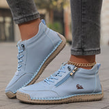 Hallie — Side-Zip Stitched Comfort Sneakers