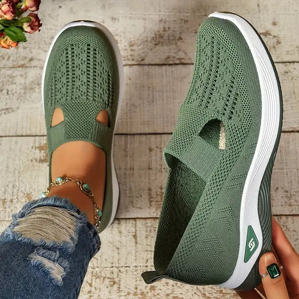 Alanis — Perforated Slip-On Knit Shoes