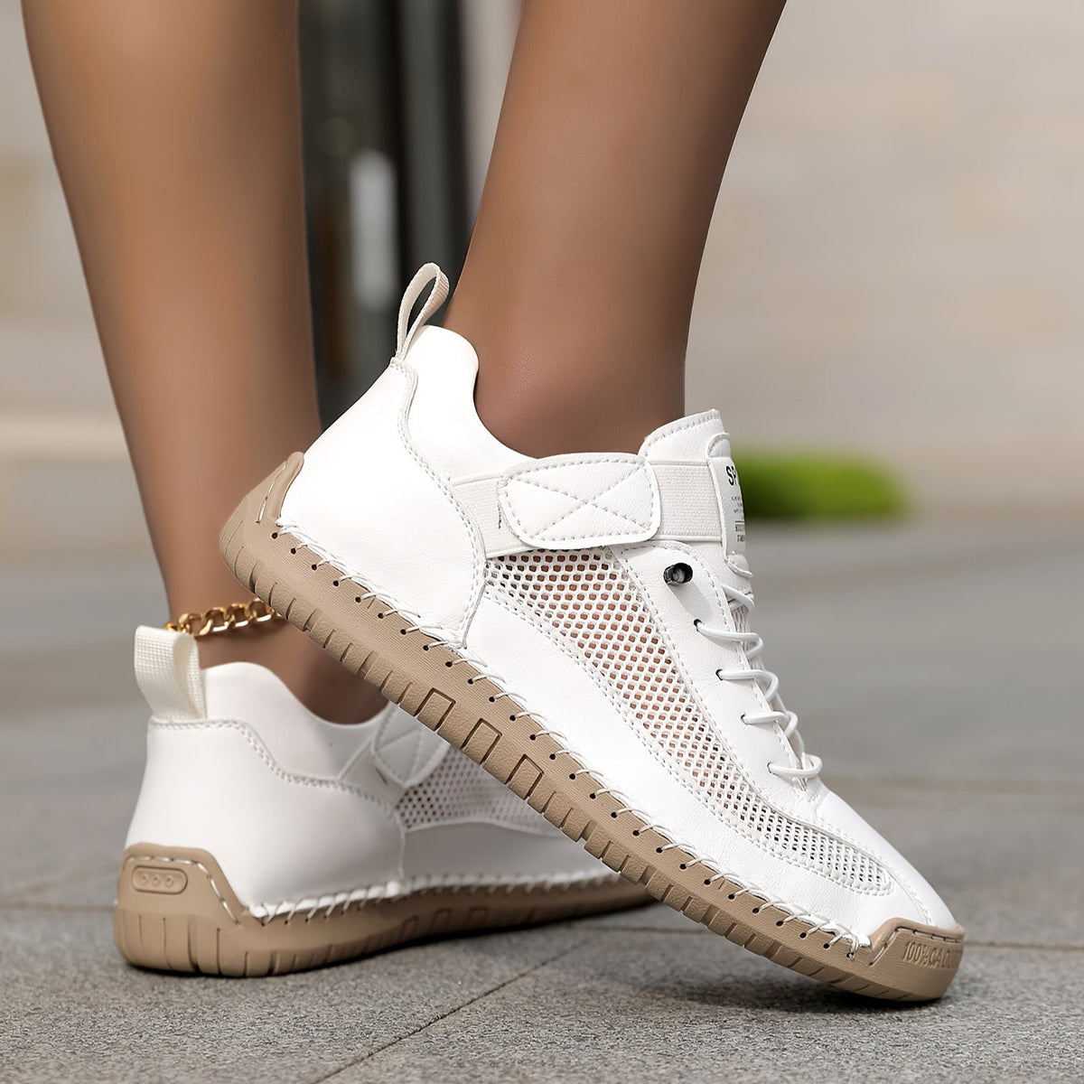Eilis — Velcro-Strap Mesh Comfort Sneakers