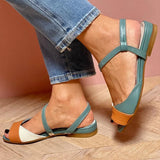 Phaedra — Colour-Block Flat Sandals with Ankle Strap