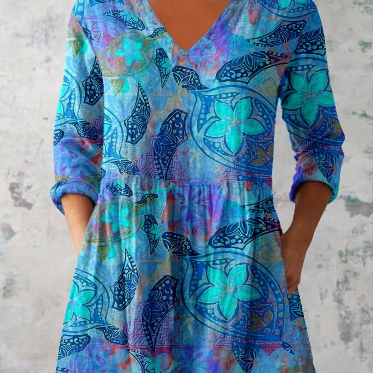 Amabelle — Aqua Blue Floral Paisley