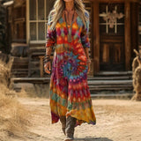 Delphi — Rainbow Tie-Dye Boho Maxi Dress