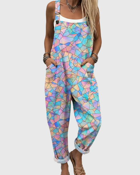 Zelda — Pastel Mosaic Overalls