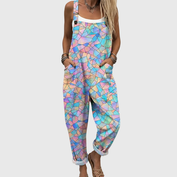 Zelda — Pastel Mosaic Overalls