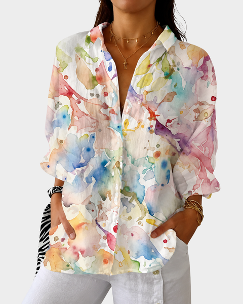 Cecília — Blusa Respingos de Aquarela