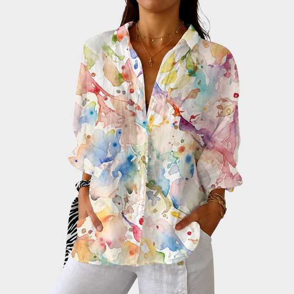 Cecília — Blusa Respingos de Aquarela