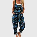 Dottie — Navy Swallow Print Overalls