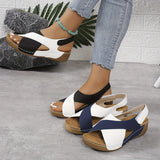 Consuela — Cross-Strap Cushioned Wedge Slides
