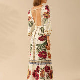 Karina — Vestido Midi Floral com Mangas Bufantes — foto 2