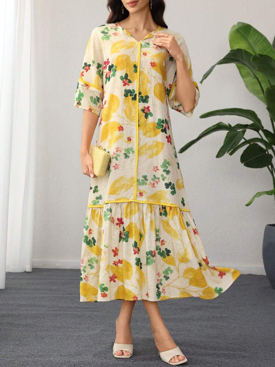 Leah — Vestido Midi Floral com Babados — foto 19