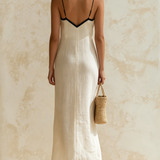 Georgette — Chevron Contrast Slip Maxi Dress