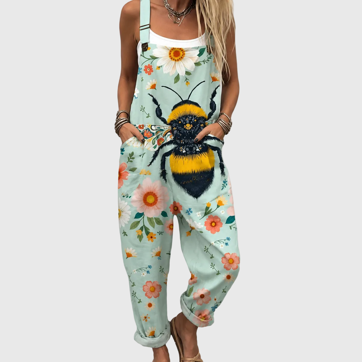 Ottie — Bumblebee Print Overalls