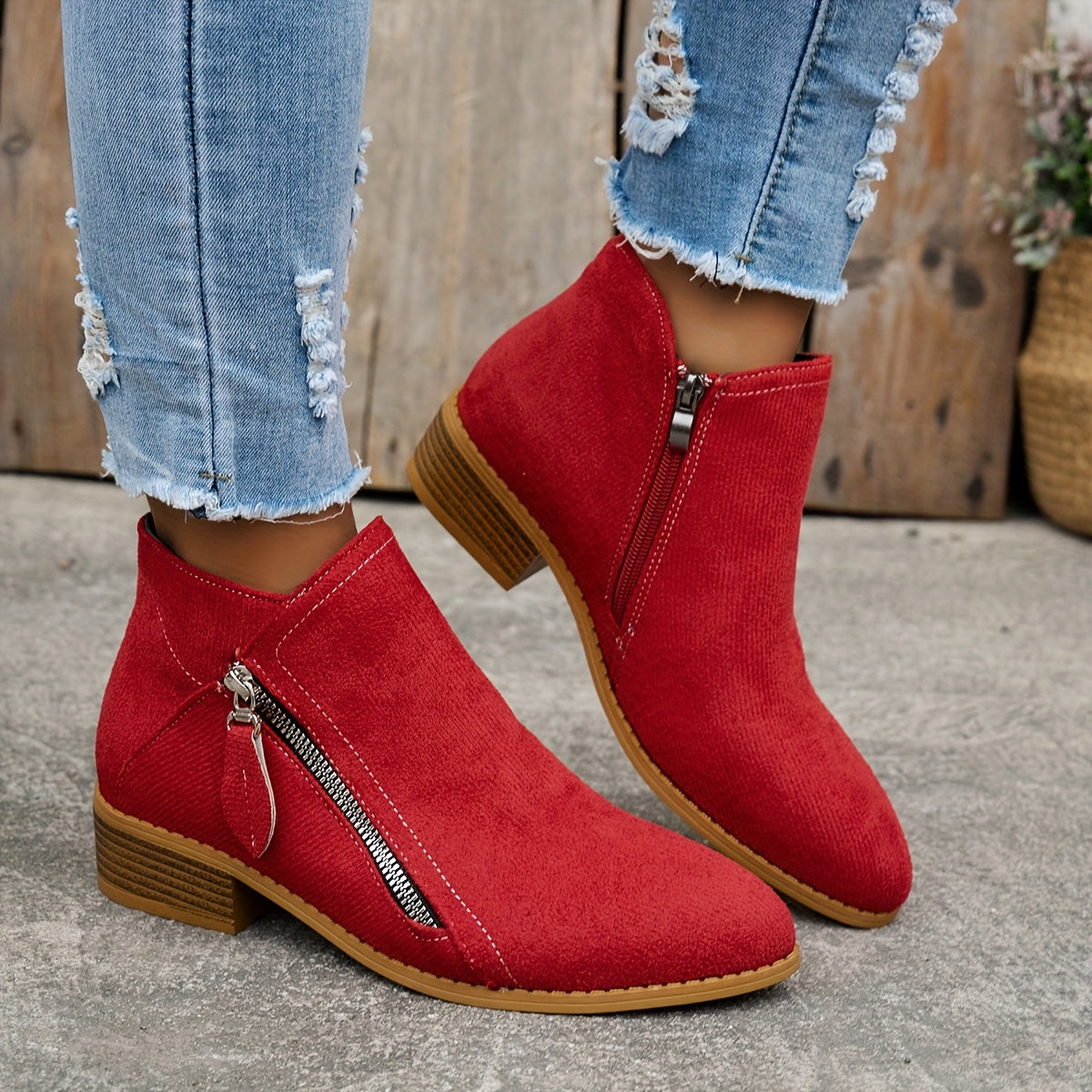 Clarabel — Zip-Side Ankle Boots
