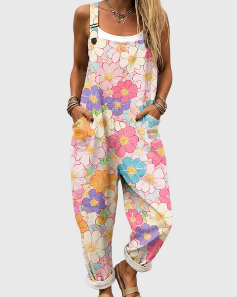 Rae — Pastel Floral Overalls