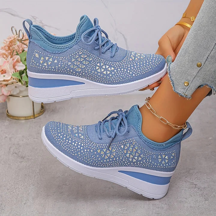 Cinderella — Crystal-Detail Knit Comfort Sneakers