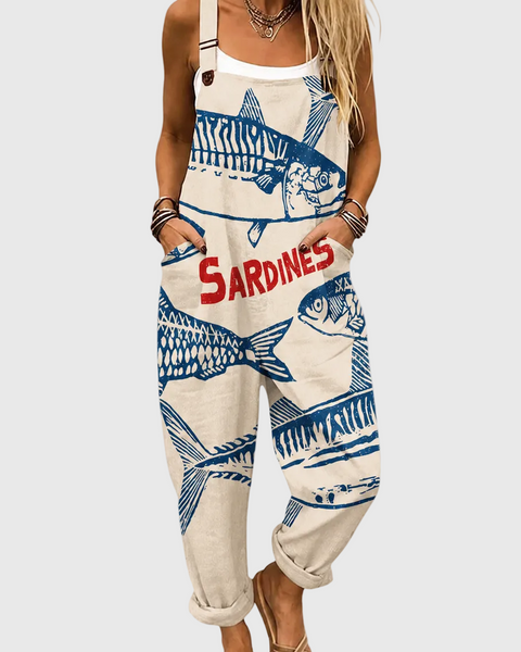 Vesper — Sardine Print Overalls