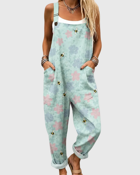 Vida — Pastel Bee and Floral Overalls