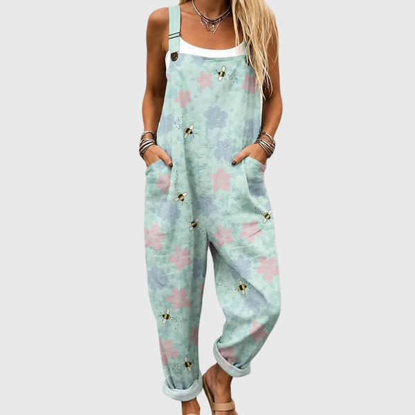 Vida — Pastel Bee and Floral Overalls