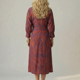 Cordelia — Twist-Front Wrap Midi Dress
