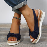 Giselle — Twisted-Front Slingback Wedge Sandals