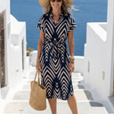  Navy Geometric Print