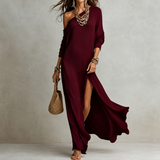 Emerentia — One-Shoulder Maxi Dress with Side Split