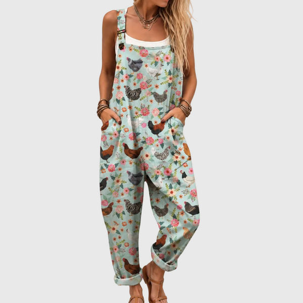 Wanda — Chicken and Floral Overalls