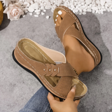 Dulce — Cross-Strap Wedge Comfort Sandals