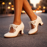 Della — Lace-Up Block-Heel Shoes