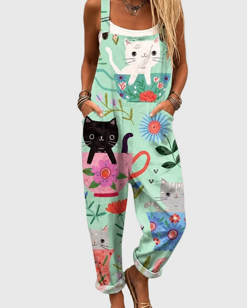 Lavender — Cats and Flowers Overalls