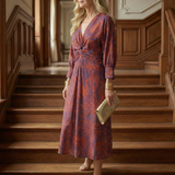 Cordelia — Twist-Front Wrap Midi Dress