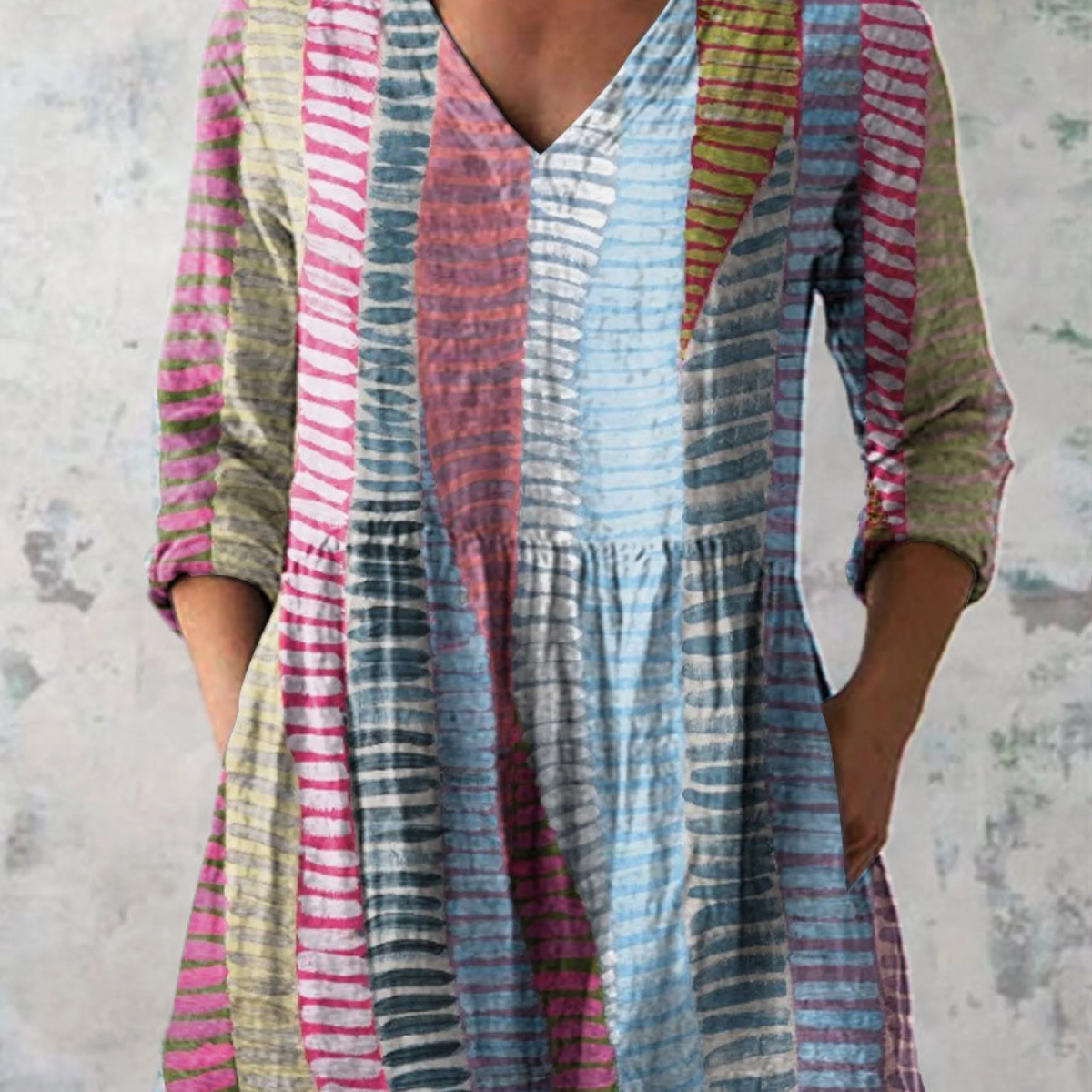 Chantelle — Pink and Blue Striped Patchwork