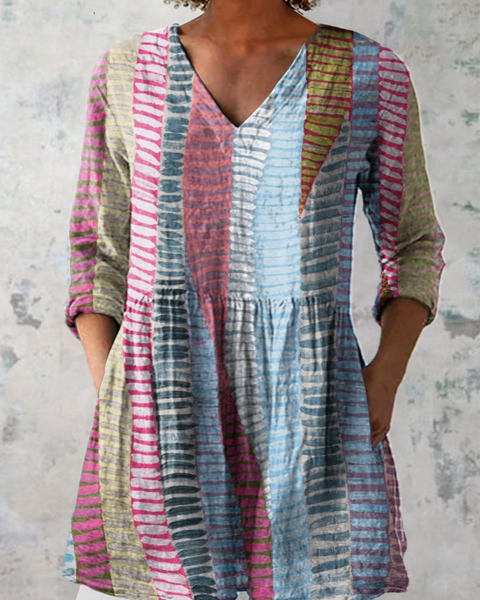 Chantelle — Pink and Blue Striped Patchwork