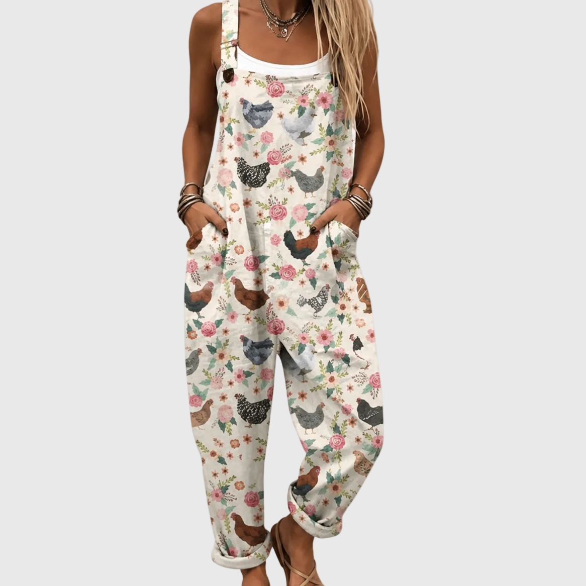 Wilda — Vintage Chicken and Floral Overalls