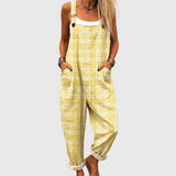 Annabelle — Pastel Yellow Gingham Overalls