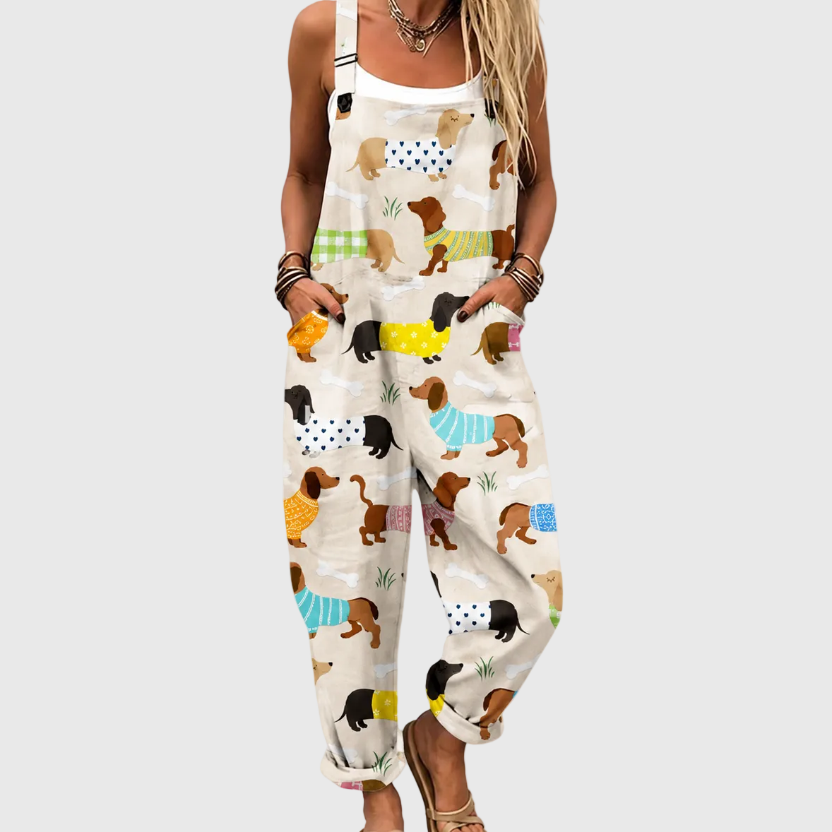 Winifred — Puppy Print Overalls
