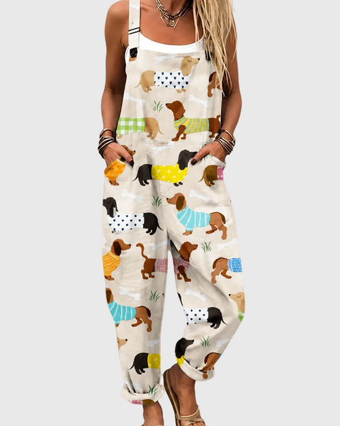 Winifred — Puppy Print Overalls