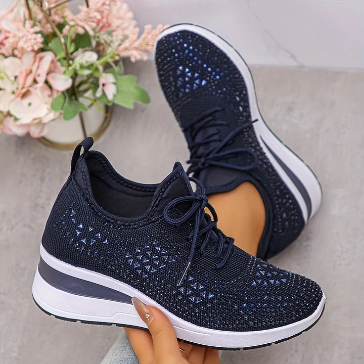 Cinderella — Crystal-Detail Knit Comfort Sneakers