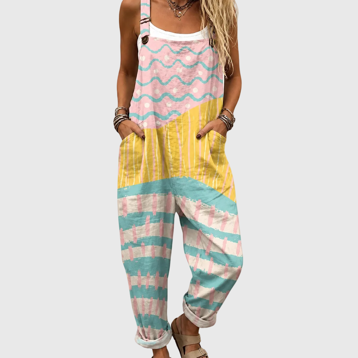 Penny — Pastel Patchwork Overalls