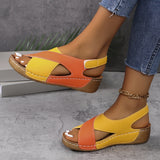 Consuela — Cross-Strap Cushioned Wedge Slides