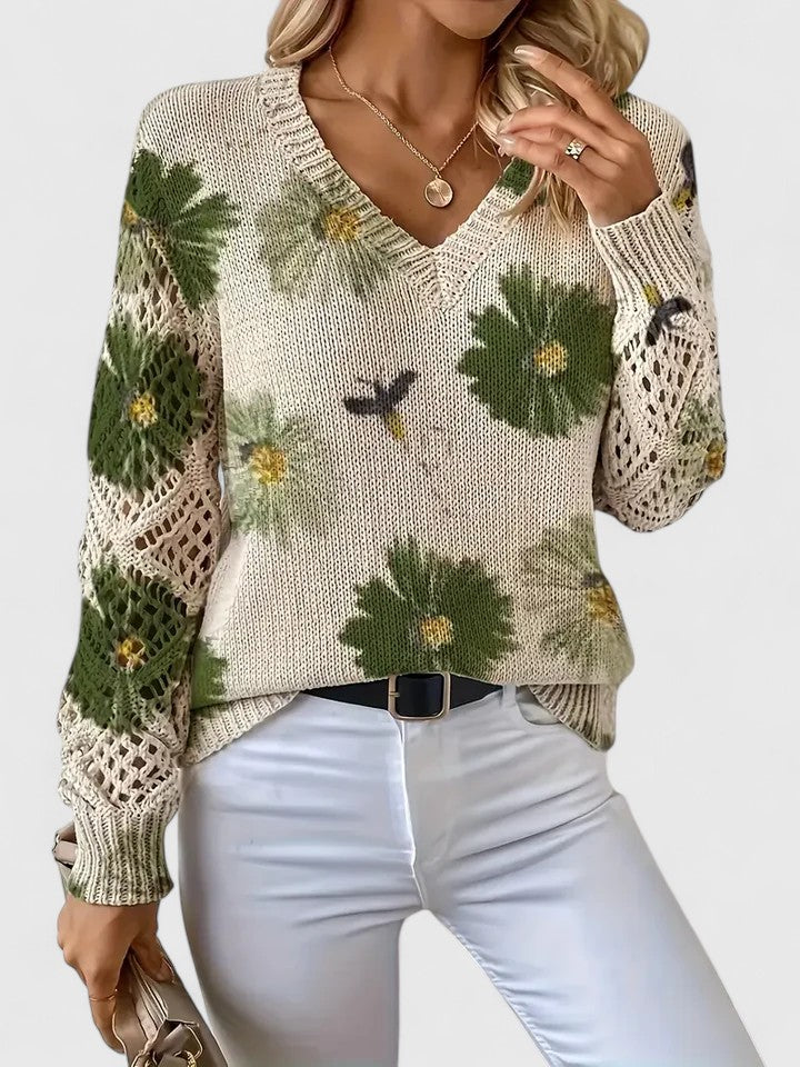 Bronwen — Floral Openwork Jumper