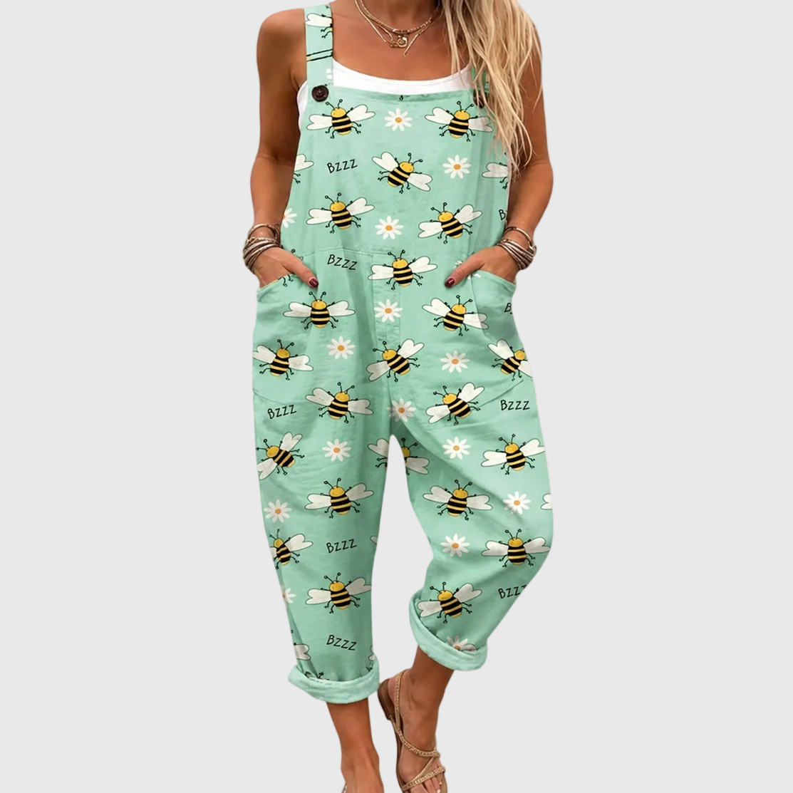 Coraline — Bee and Daisy Print Overalls