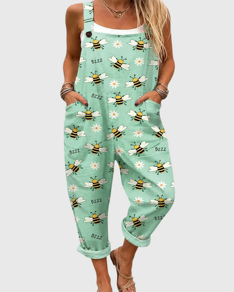 Coraline — Bee and Daisy Print Overalls