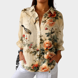 Manuela — Blusa Peônias e Pássaros