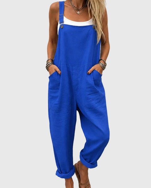 Ottilie — Cobalt Blue Relaxed Overalls