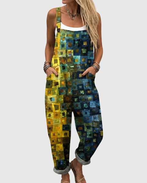 Ursula — Mosaic Print Overalls