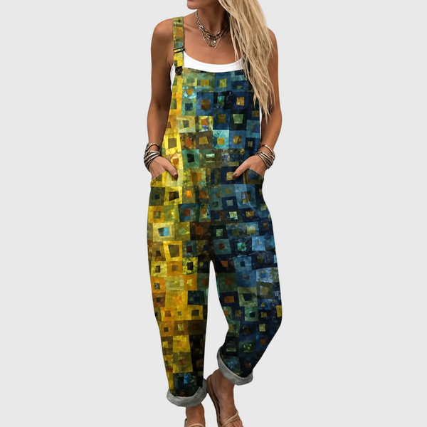 Ursula — Mosaic Print Overalls