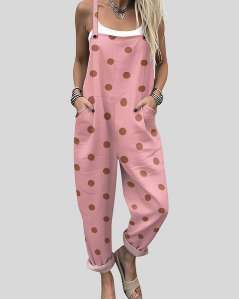 Kristen — Pink Polka Dot Overalls